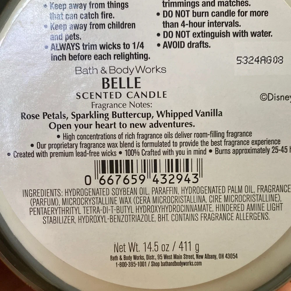 Bath & Body Works Gold Candle Jar with Blue Filigree - Picture 5 of 5